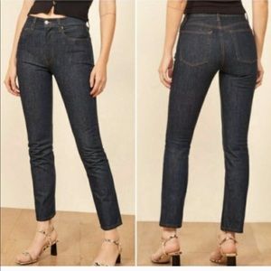 Reformation Julia High Cigarette Dark Jeans 27